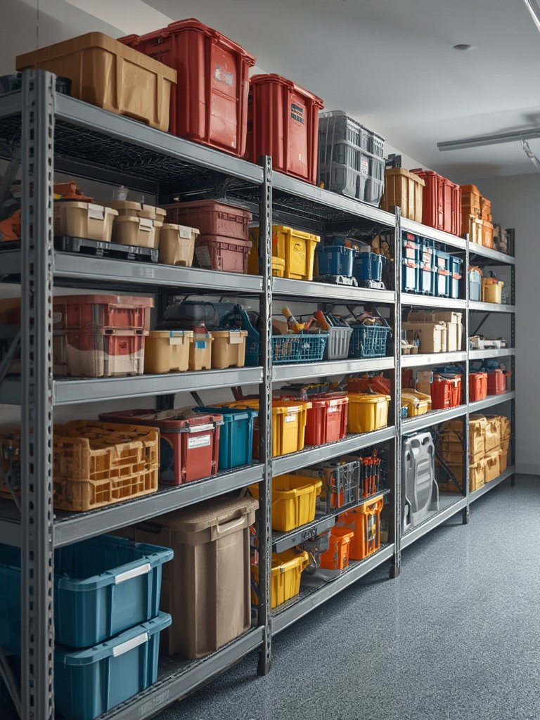 plastic shelves in action