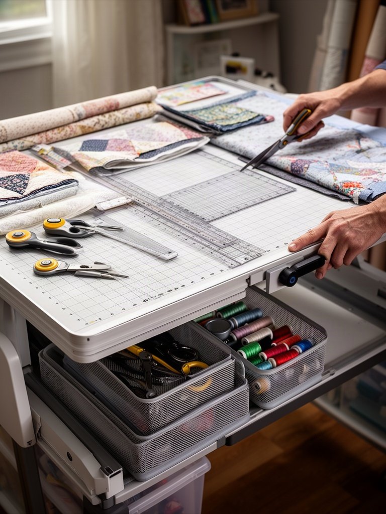 cutting table in action
